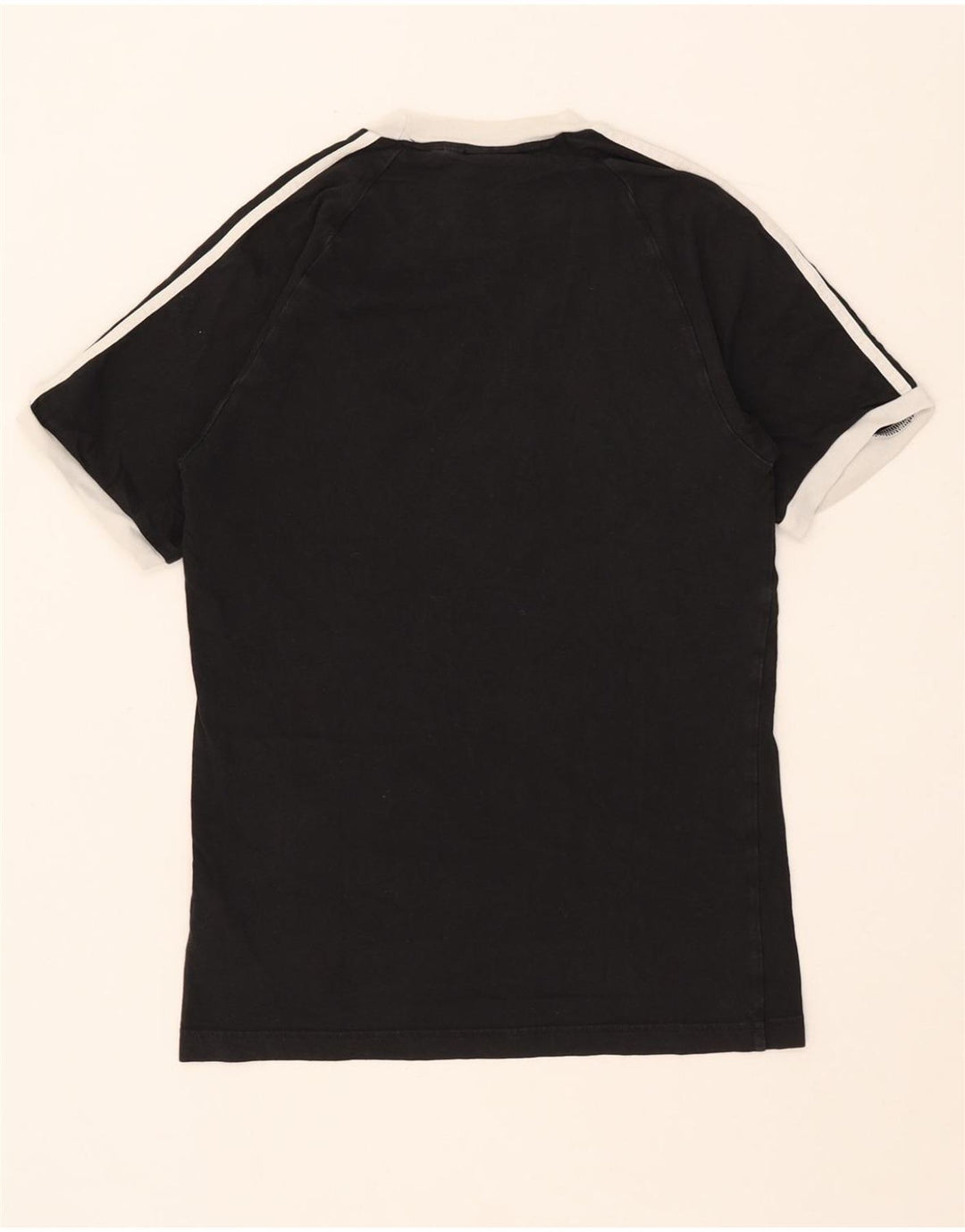 Adidas Mens Camiseta Top Pequeno Algodão Preto
