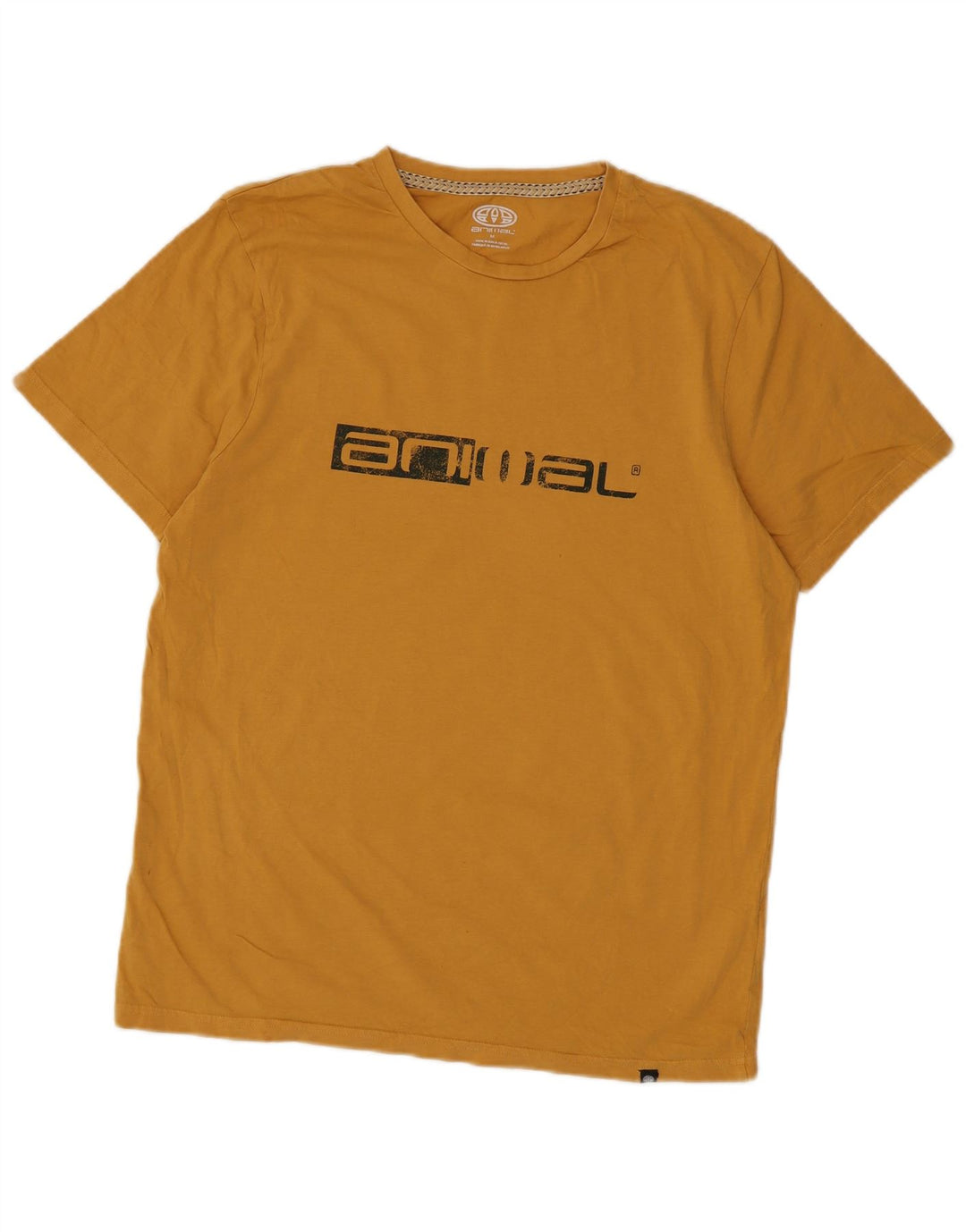 Animal Mens Graphic T-Shirt Top Médio Algodão Amarelo