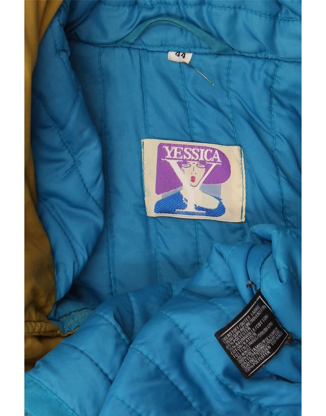 Jaqueta acolchoada oversized feminina Yessica EU 44 XL cáqui poliéster