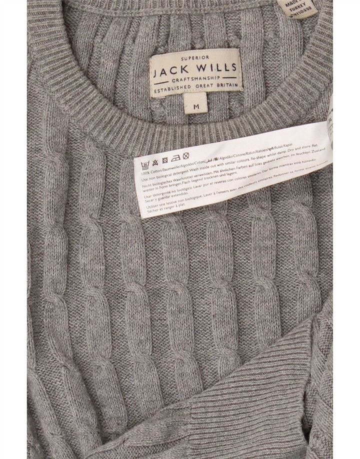 Suéter masculino Jack Wills com gola redonda e algodão cinza médio