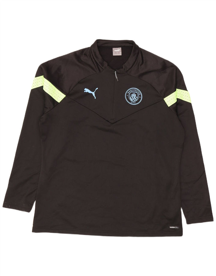 Puma Mens Manchester City Pullover Treino Top XL Preto Colorblock