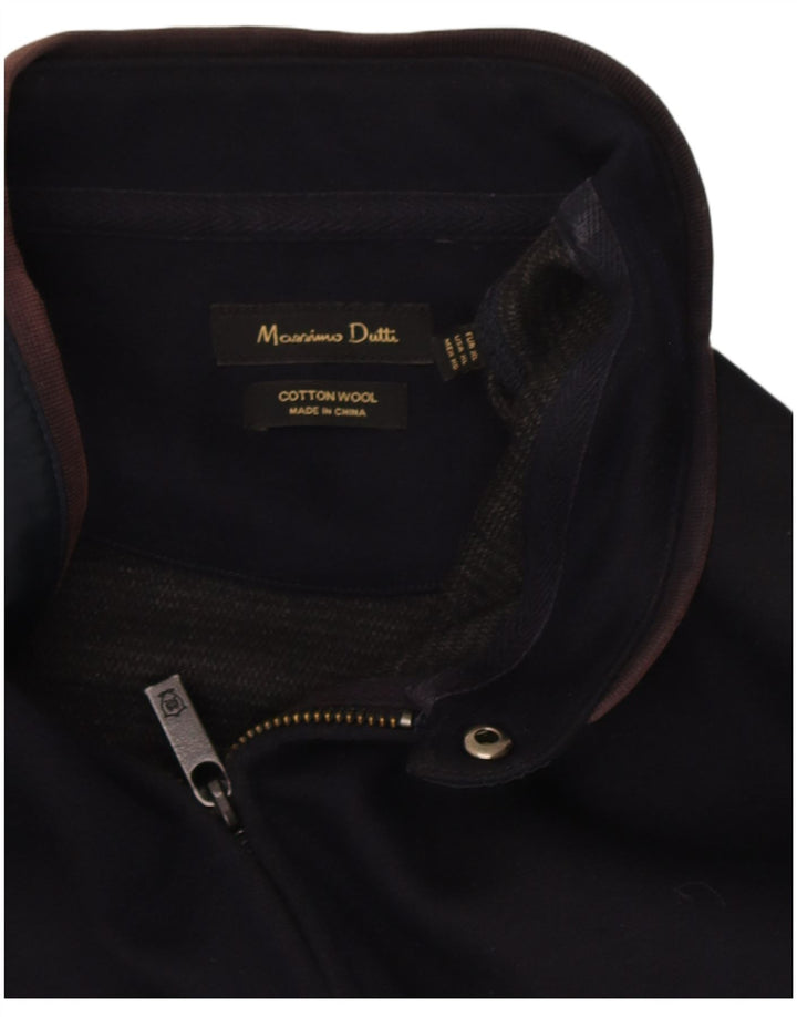 Jaqueta masculina de agasalho Massimo Dutti XL azul marinho algodão colorblock