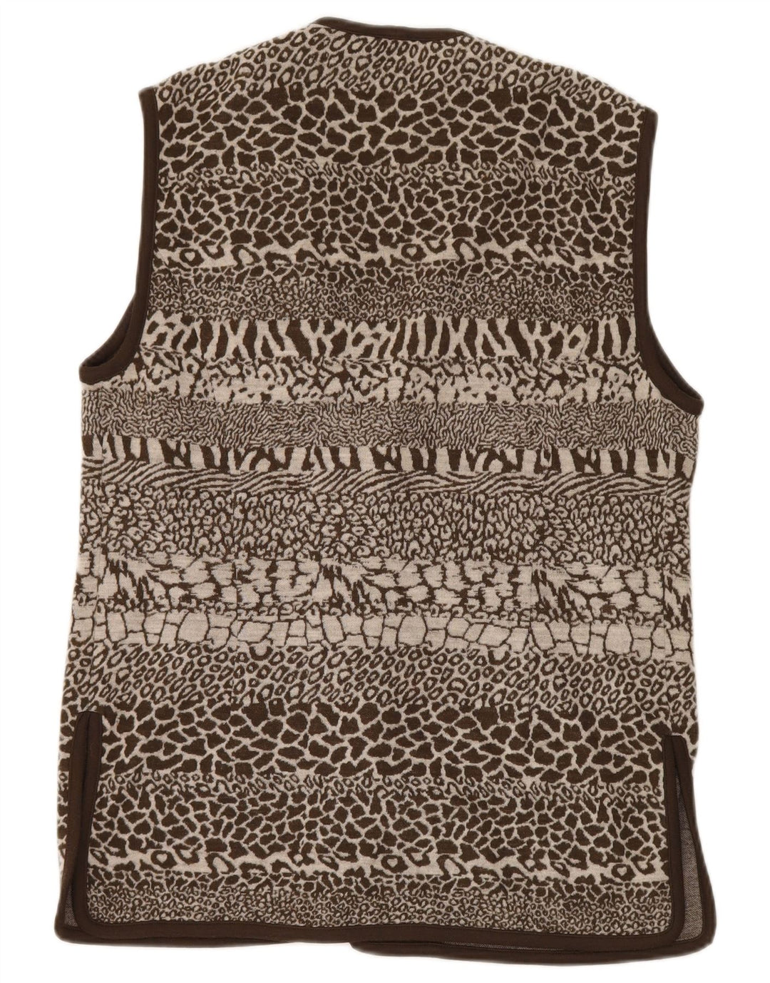 Colete feminino Pierre Cardin IT 44 lã com estampa animal marrom médio