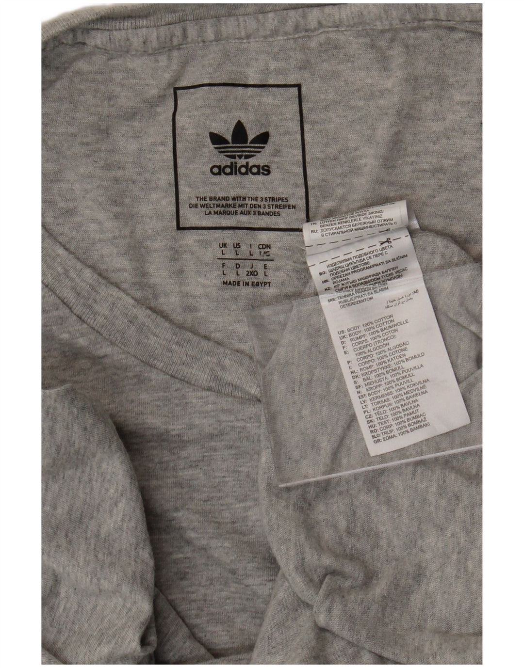 Camiseta masculina ADIDAS grande algodão cinza