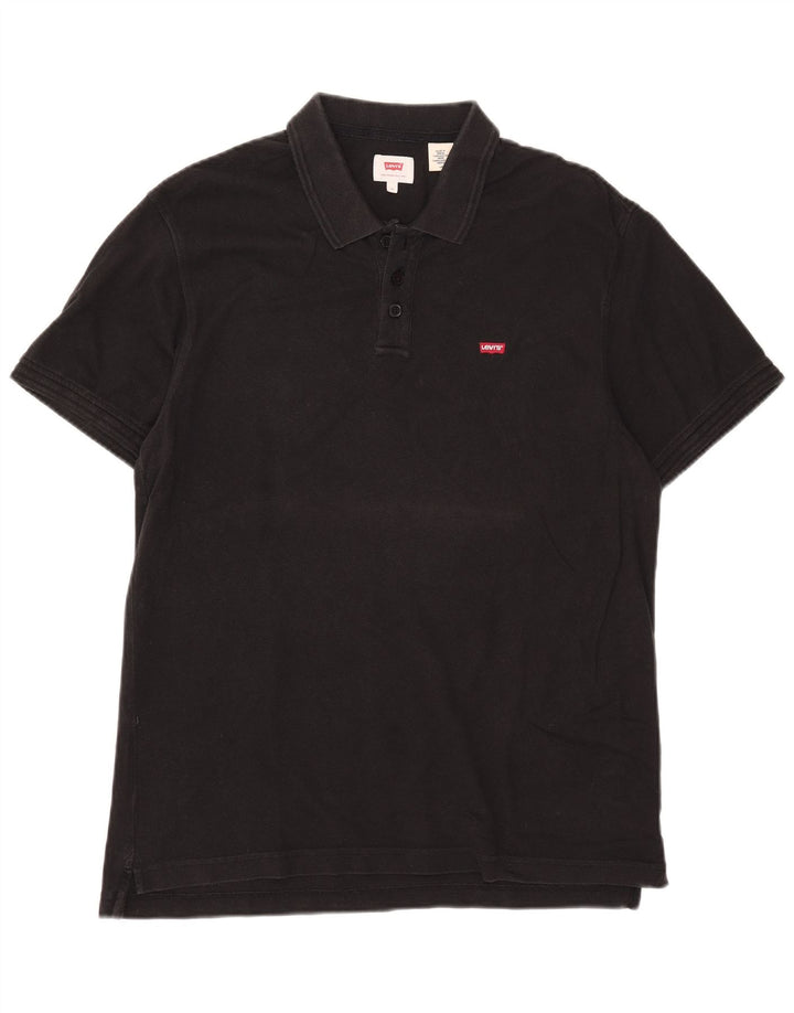 Camisa polo masculina Levi's grande de algodão preto