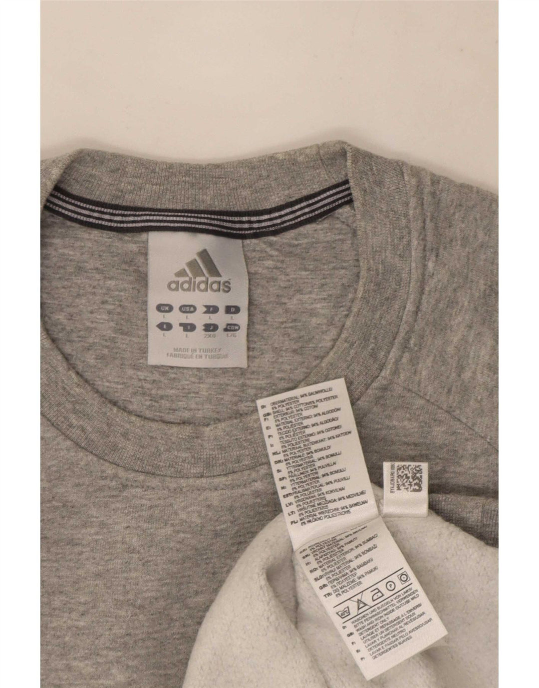 Adidas moletom masculino jumper grande algodão manchado cinza