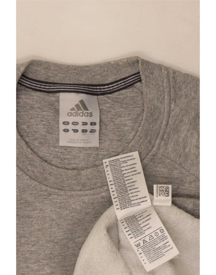 Adidas moletom masculino jumper grande algodão manchado cinza
