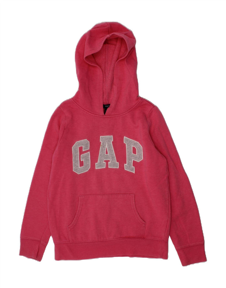 GAP Girls Graphic Hoodie Jumper 10-11 Years Pink Cotton Vintage Gap and Second-Hand Gap from Messina Hembry 