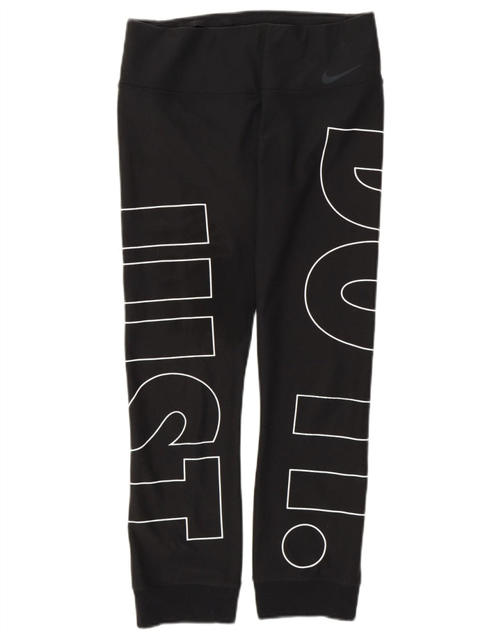 Calça esportiva feminina Nike Dri Fit Graphic Joggers UK 8 pequena preta