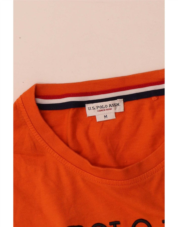 US Polo Assn. Camiseta gráfica masculina Top Médio Laranja
