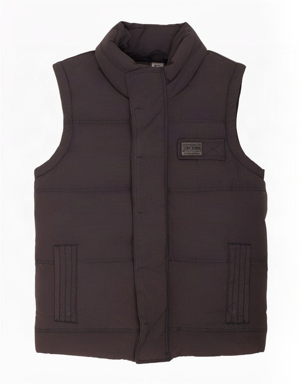 Colete acolchoado masculino Superdry UK 38 algodão cinza médio