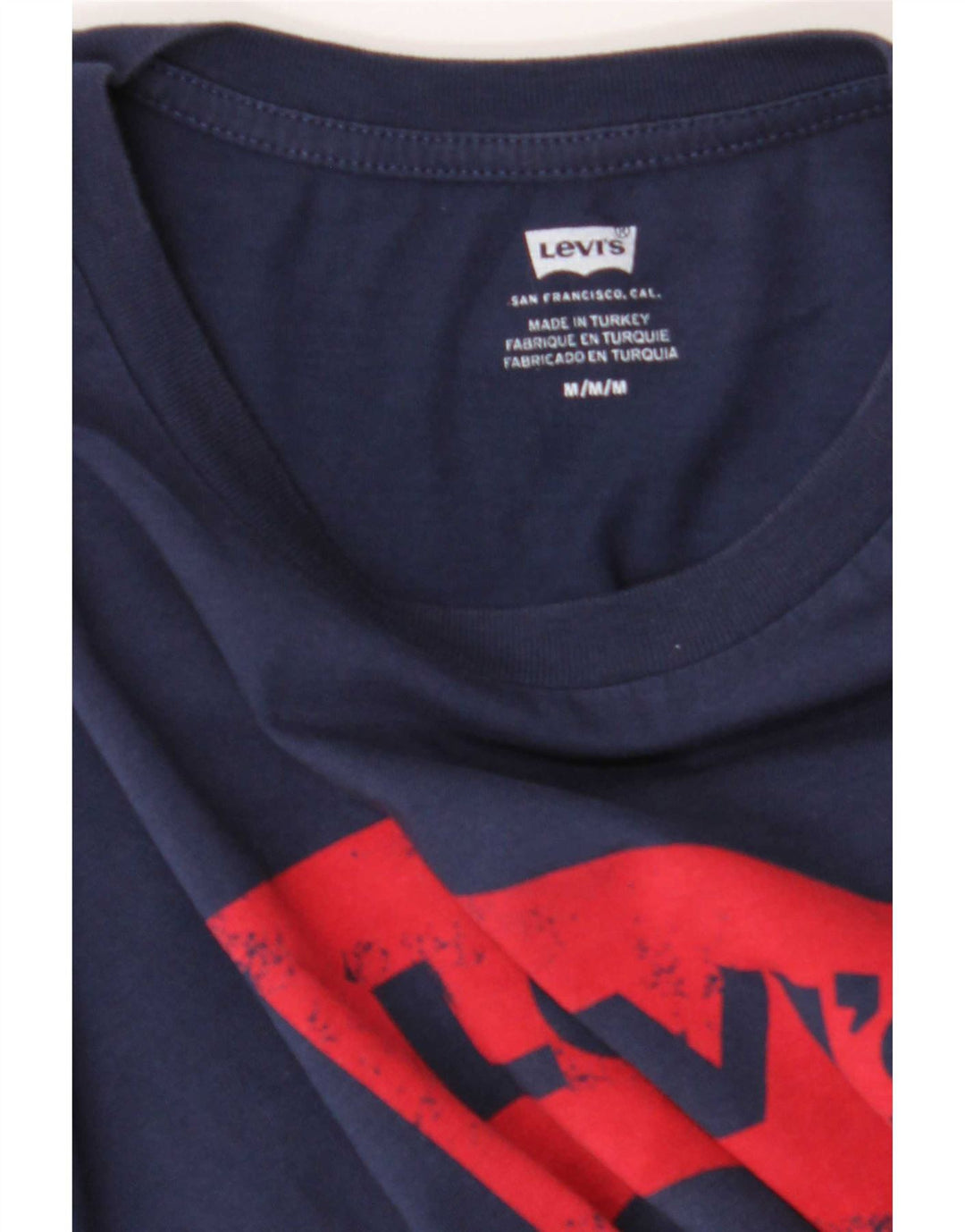 Levi's Camiseta gráfica masculina top médio azul marinho