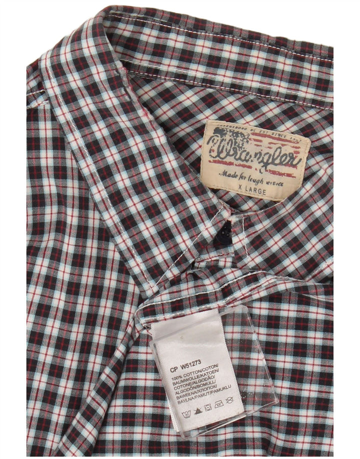 Camisa masculina Wrangler XL cinza xadrez algodão
