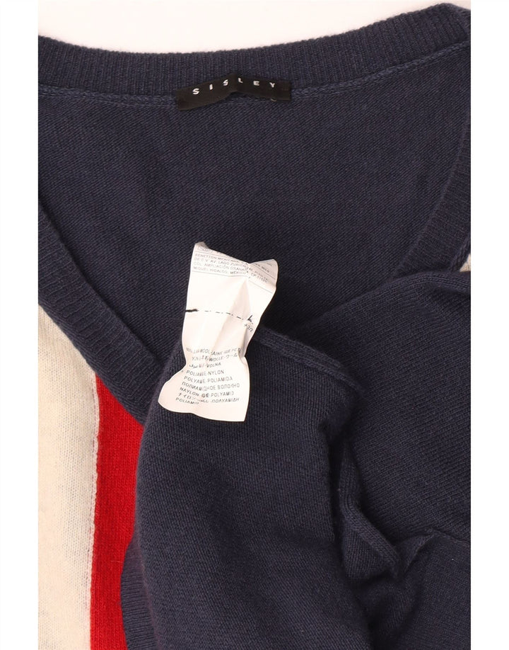 Sisley Womens Inglaterra Colete Oversized Regata Tamanho Único Lã Azul