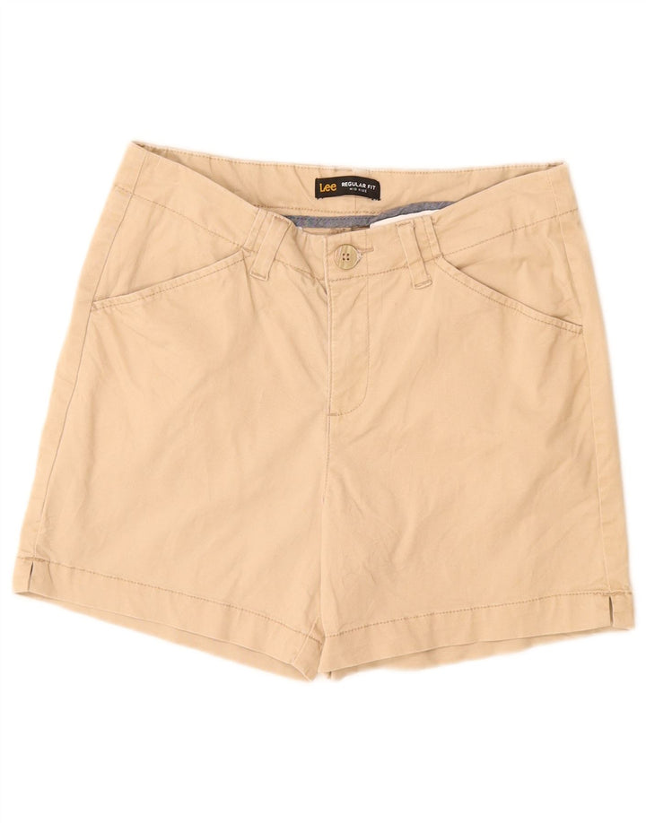 Shorts feminino Lee de cintura média, ajuste regular, casual, US 6, médio, W28, algodão bege