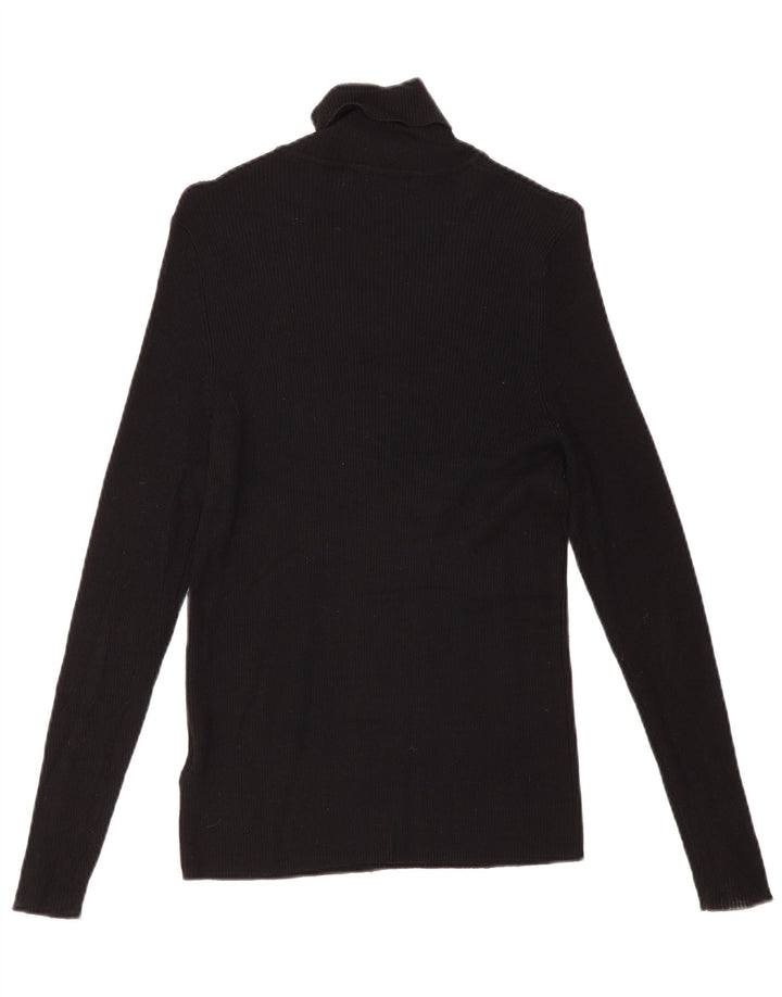 Top feminino Marks & Spencer manga comprida UK 16 grande viscose preta