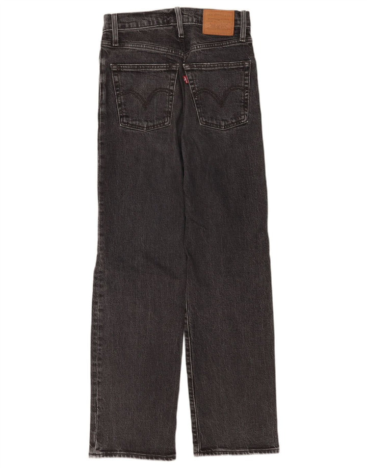 Jeans feminino Levi's Ribcage Straight W24 L28 algodão cinza