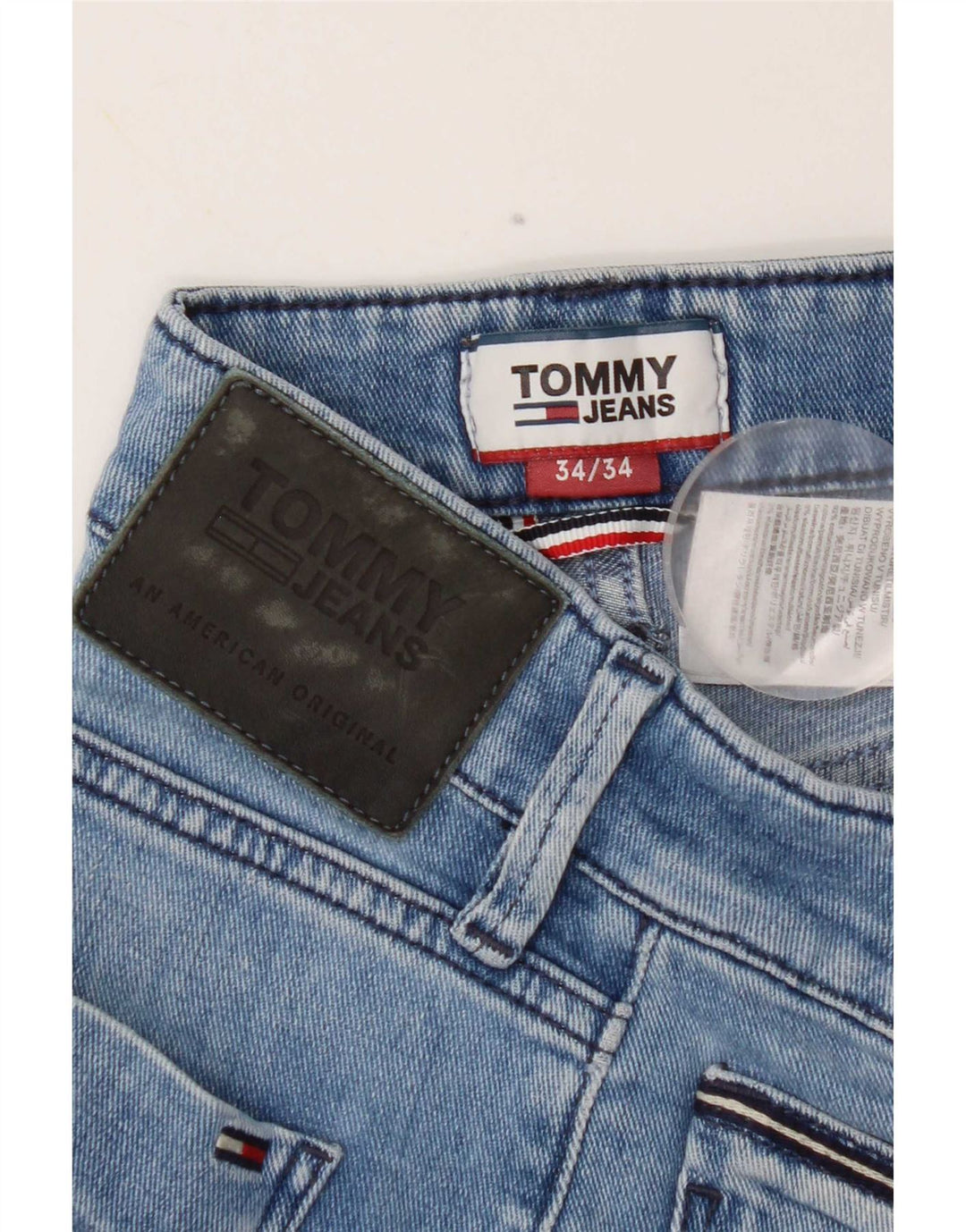 Tommy Hilfiger Masculino Slim Jeans W34 L34 Azul Algodão