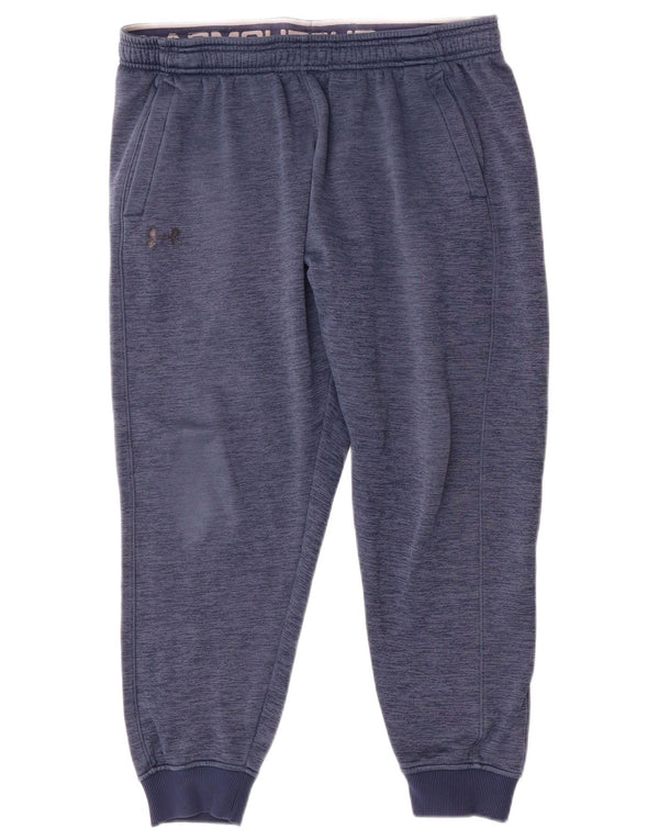 Calça de treino masculina Under Armour Cold Gear joggers grande azul manchado
