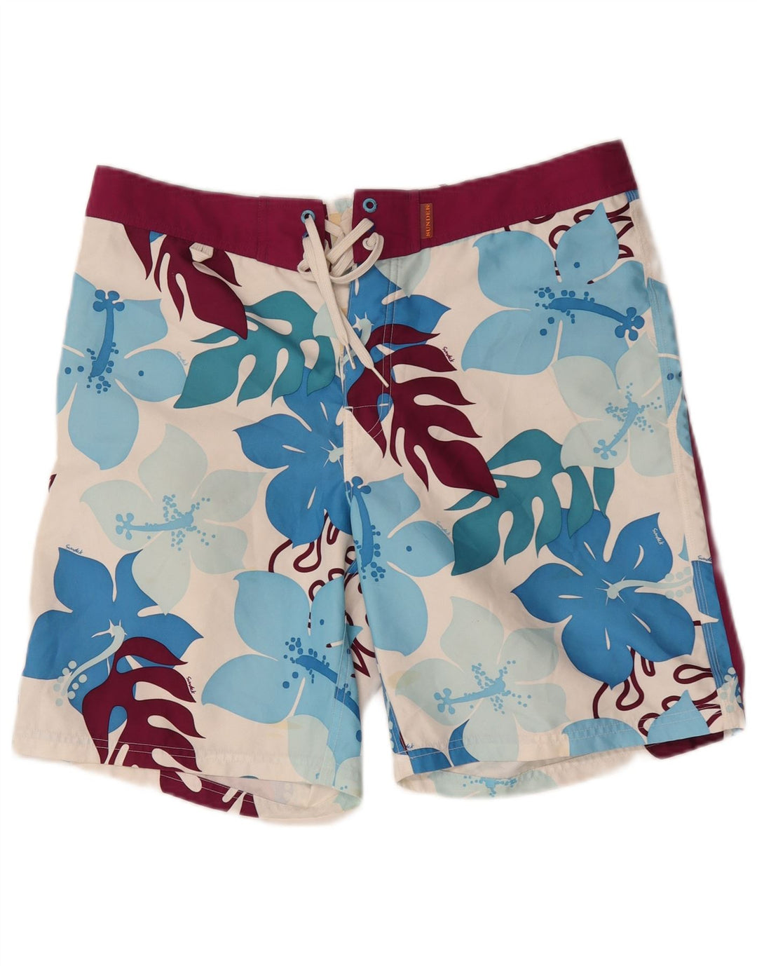 Shorts de natação masculino Sundek grande poliéster floral branco