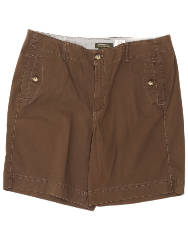 Eddie Bauer Shorts feminino Mercer Fit Chino US 18 2XL W40 algodão marrom