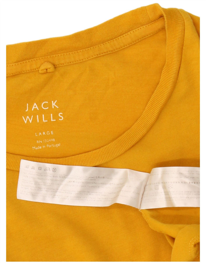 Jack Wills Camiseta masculina grande de algodão amarelo