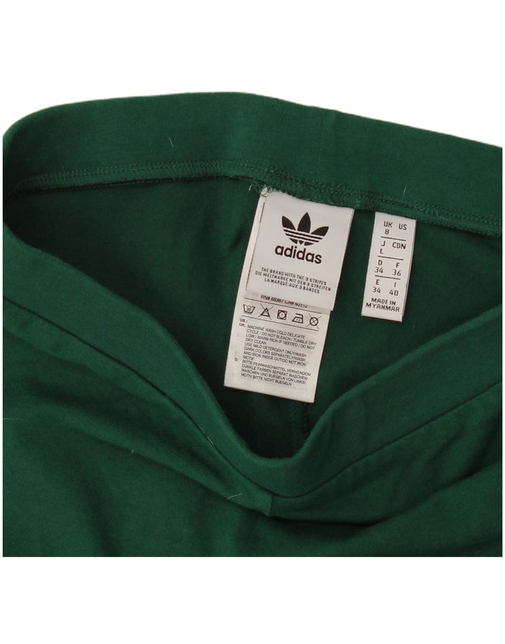 Leggings Adidas Femininas UK 8 Pequenas Verdes Algodão