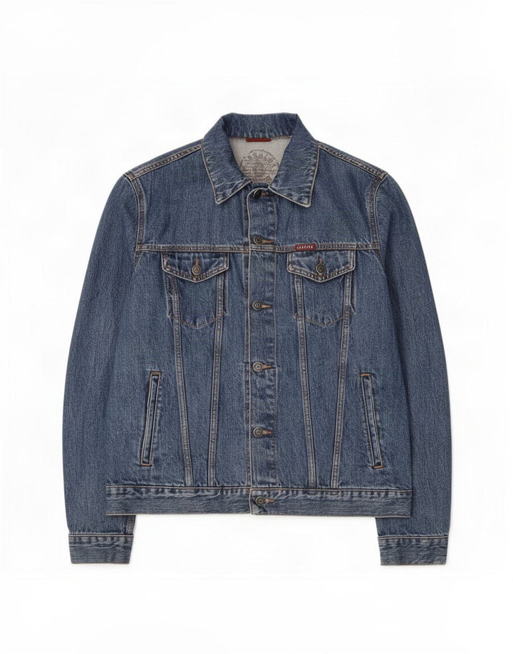 Jaqueta jeans masculina Carrera 450 UK 38 algodão azul médio