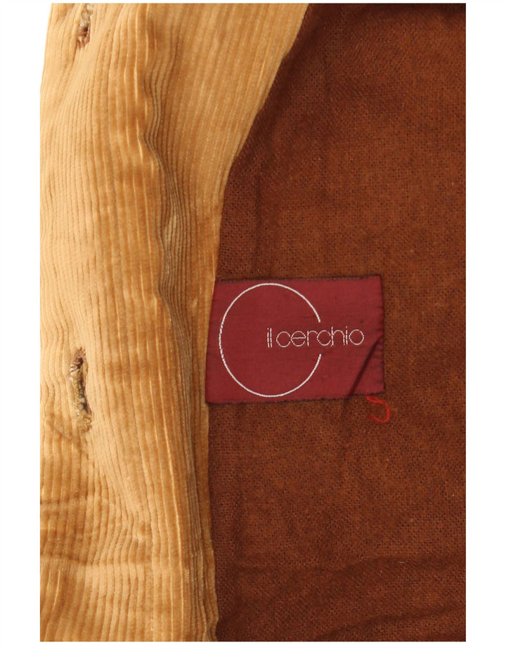 Casaco corta-vento feminino VINTAGE UK 16 grande bloco colorido marrom