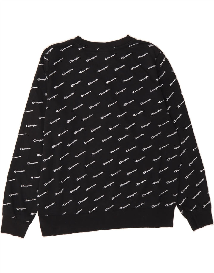 CHAMPION Womens Graphic Sweatshirt Jumper UK 20 2XL Black Cotton Vintage Champion and Second-Hand Champion from Messina Hembry 