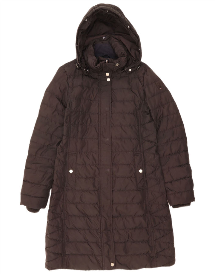 Casaco acolchoado com capuz feminino Tommy Hilfiger Reino Unido 16 pequeno poliéster preto