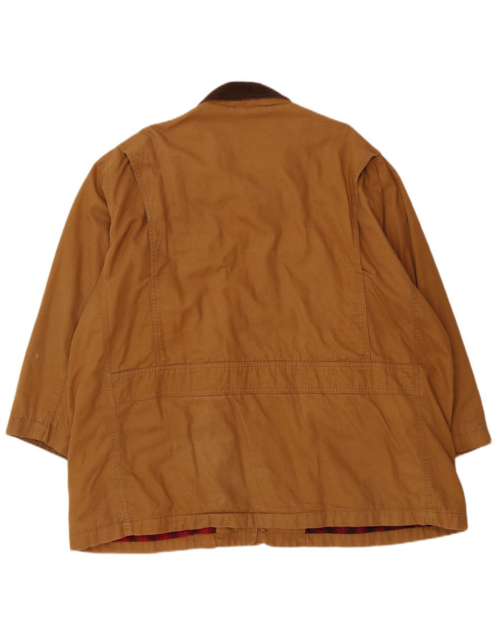 Jaqueta utilitária masculina Orvis UK 44 2XL algodão marrom