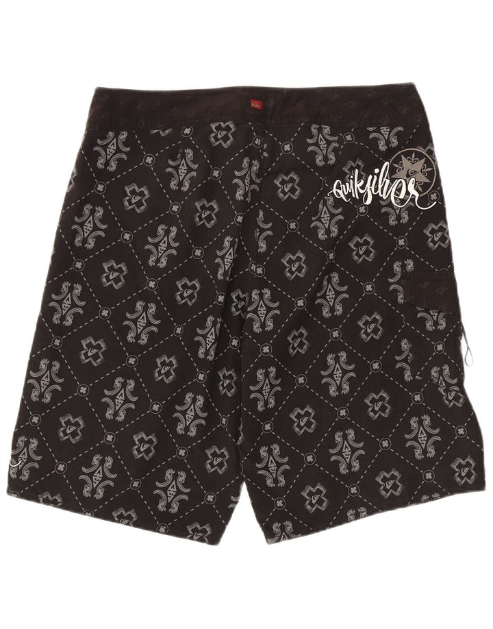 Quiksilver Shorts de natação masculino gráfico grande poliéster geométrico preto