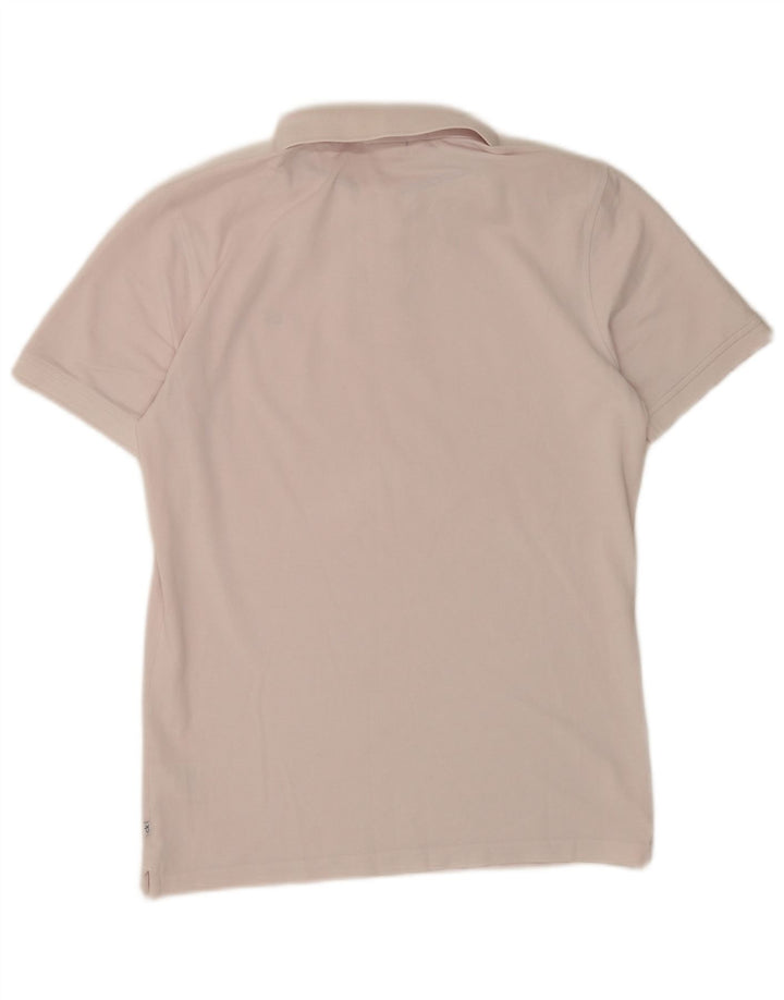 Camisa polo masculina Calvin Klein pequena rosa algodão