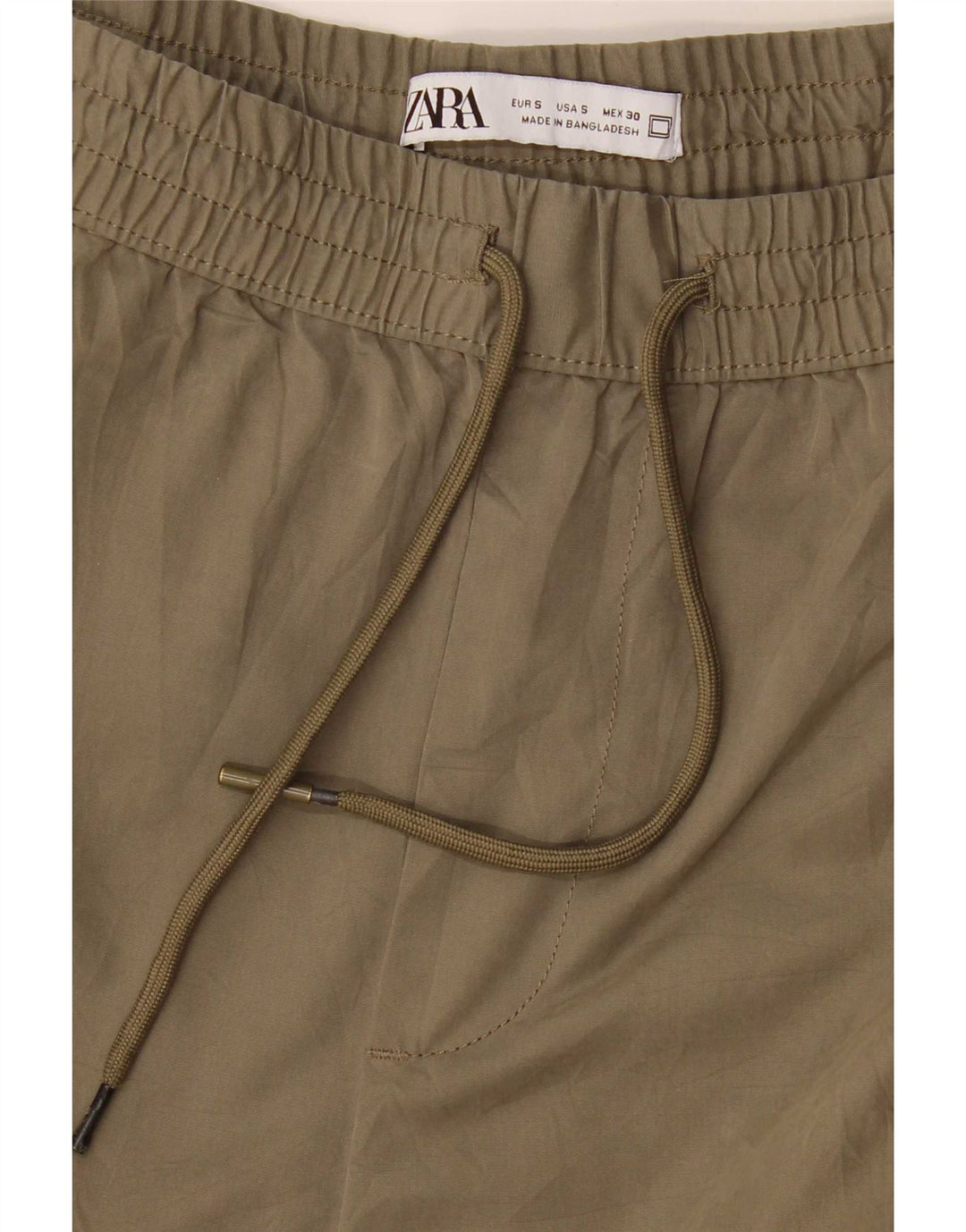 Calça jogger feminina Zara Cargo pequena W30 L25 cáqui