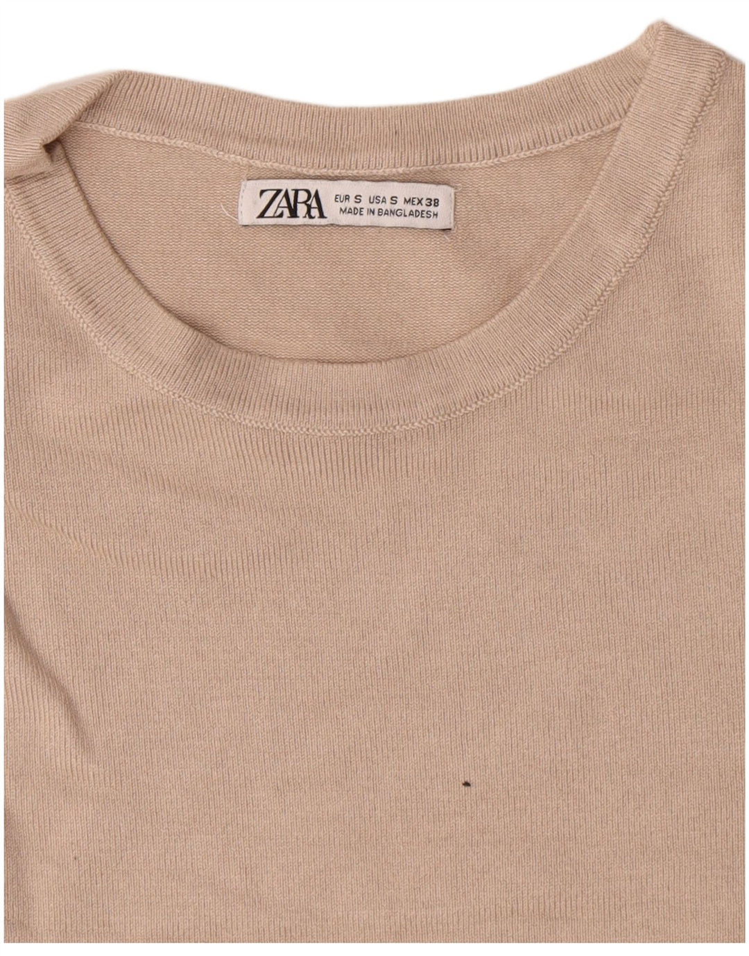 Zara Suéter masculino com gola redonda pequeno bege