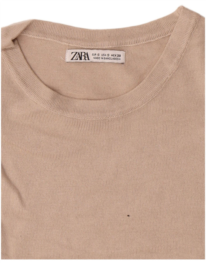 Zara Suéter masculino com gola redonda pequeno bege