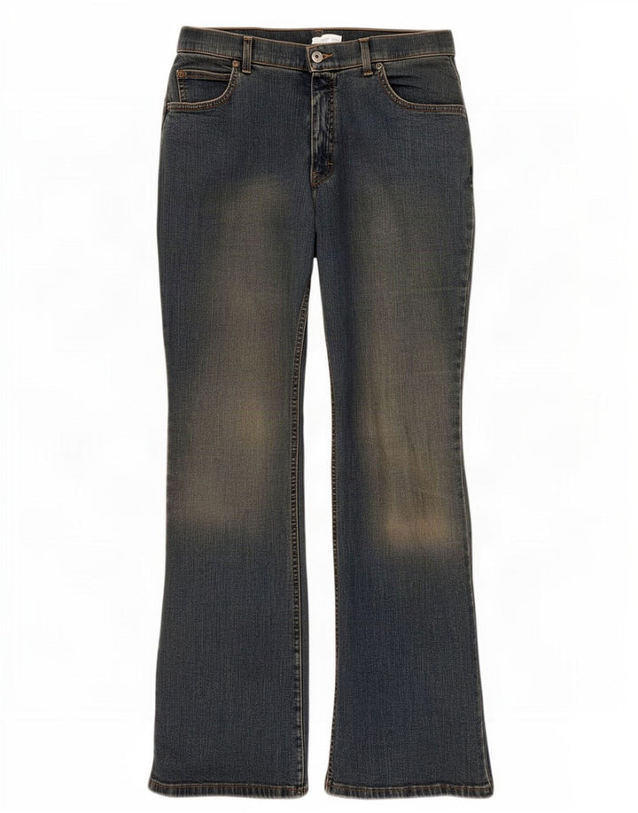 Calça jeans feminina Marks & Spencer Bootcut Reino Unido 16 grande W32 L31 azul algodão