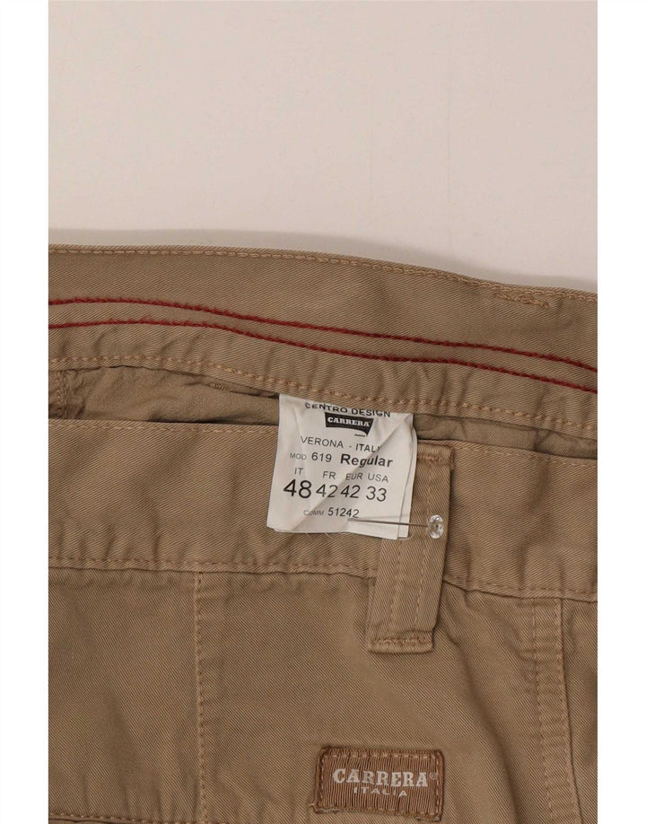 Calça Carrera Masculina Reta Cargo IT 48 Médio W33 L34 Algodão Bege