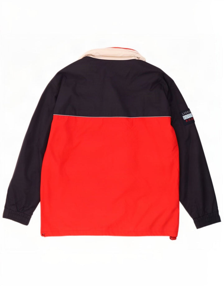 Poliéster vermelho pequeno de Colourblock do revestimento de chuva encapuçado Reino Unido 36 dos homens do vintage