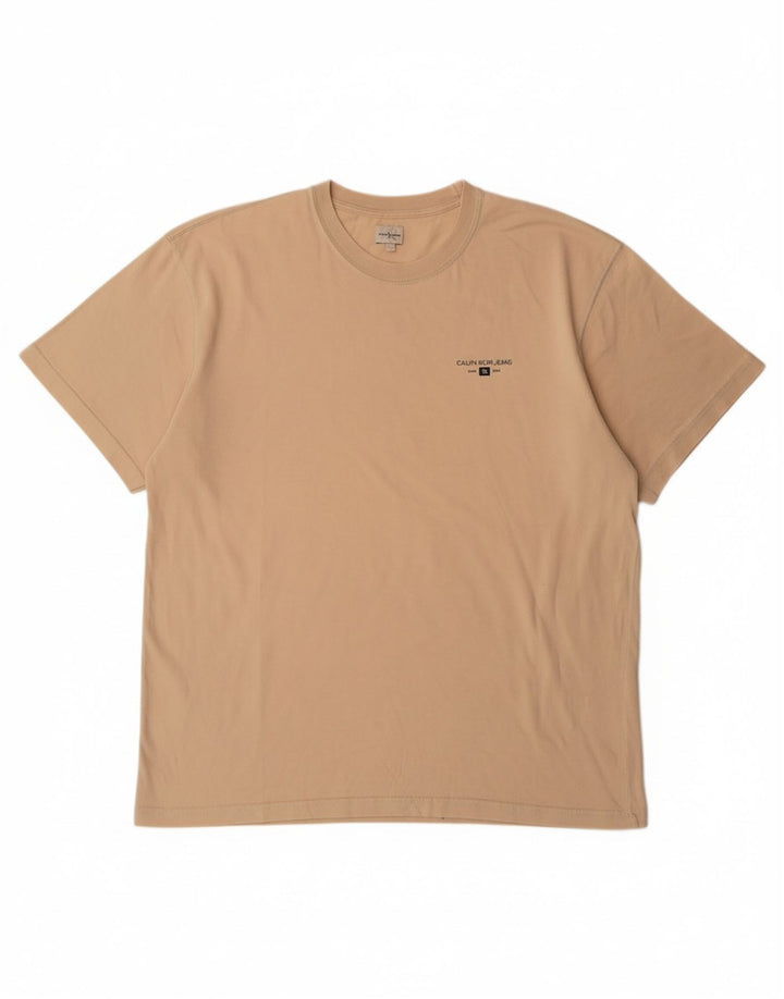 Camiseta masculina CALVIN KLEIN Top XL algodão bege