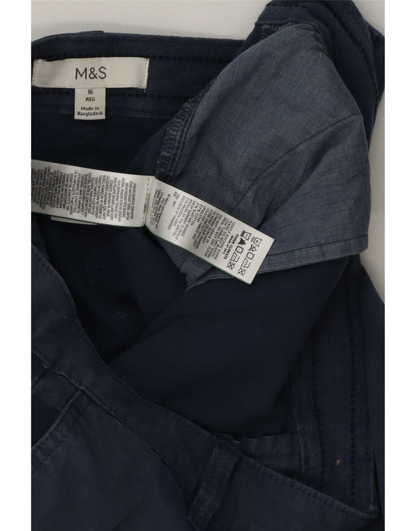 Calça Chino Feminina Marks & Spencer Reino Unido 16 Grande W36 L28 Azul Marinho