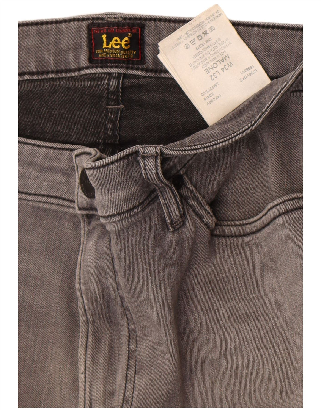 Lee Mens Malone Skinny Jeans W34 L32 Algodão Cinza