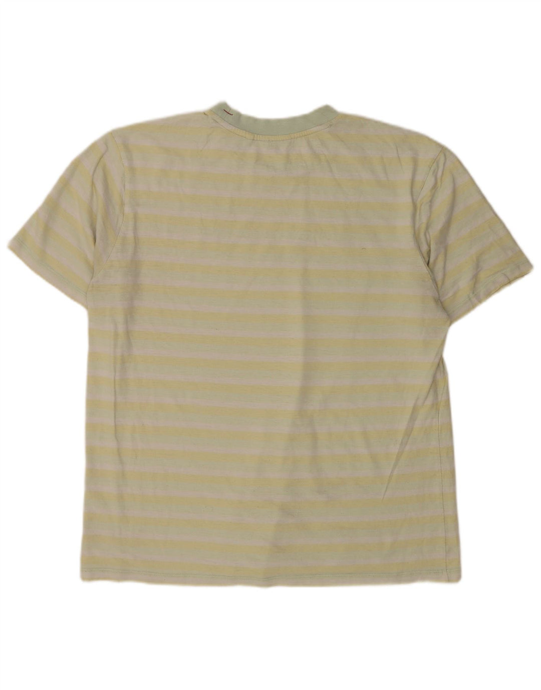 Guess Camiseta masculina gráfica grande listrada amarela