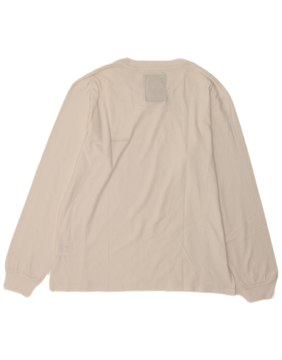 Champion Mens Top Manga Longa Grande Algodão Branco