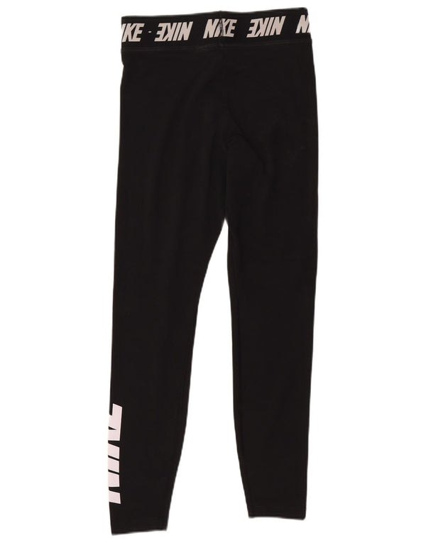 Leggings femininos Nike Crop Graphic UK 14 Algodão preto médio