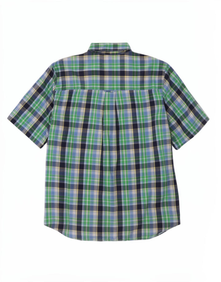 Camisa masculina de manga curta Chaps XL verde xadrez algodão