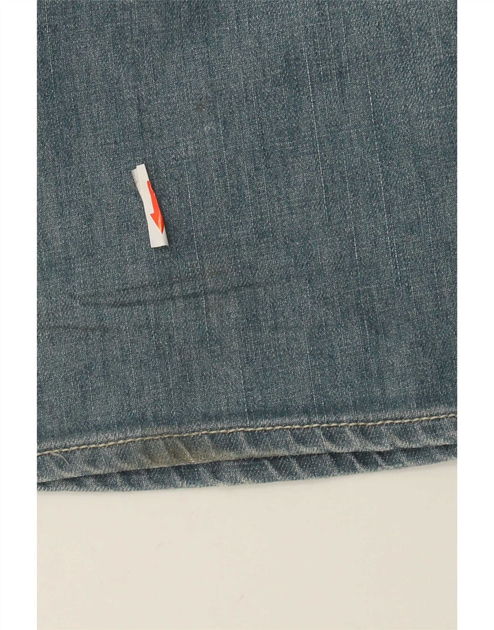 Calça jeans feminina Gianfranco Ferre com corte gráfico W31 L35 azul algodão