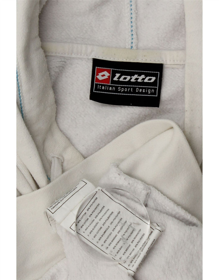 Lotto masculino gráfico moletom com capuz médio algodão branco
