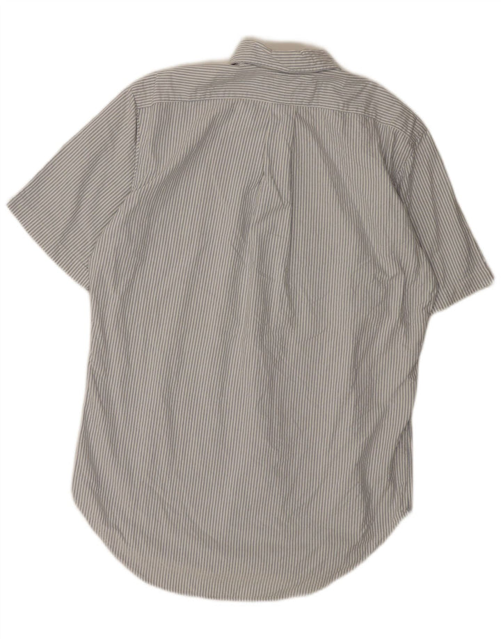 Camisa masculina de manga curta clássica RALPH LAUREN pequena listrada branca